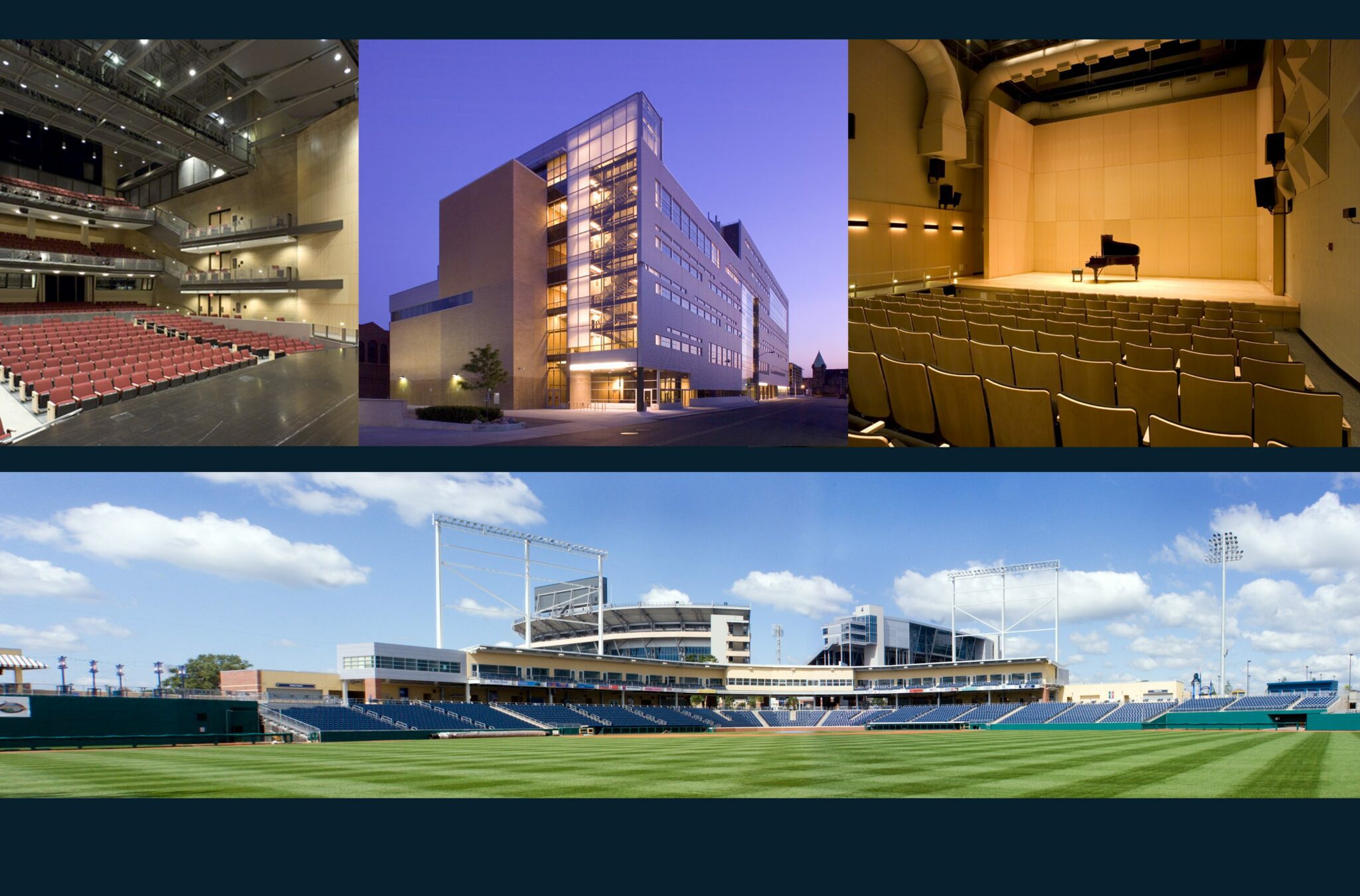 Collage of Detroit School of Arts and Medlar Field at Lubrano Park