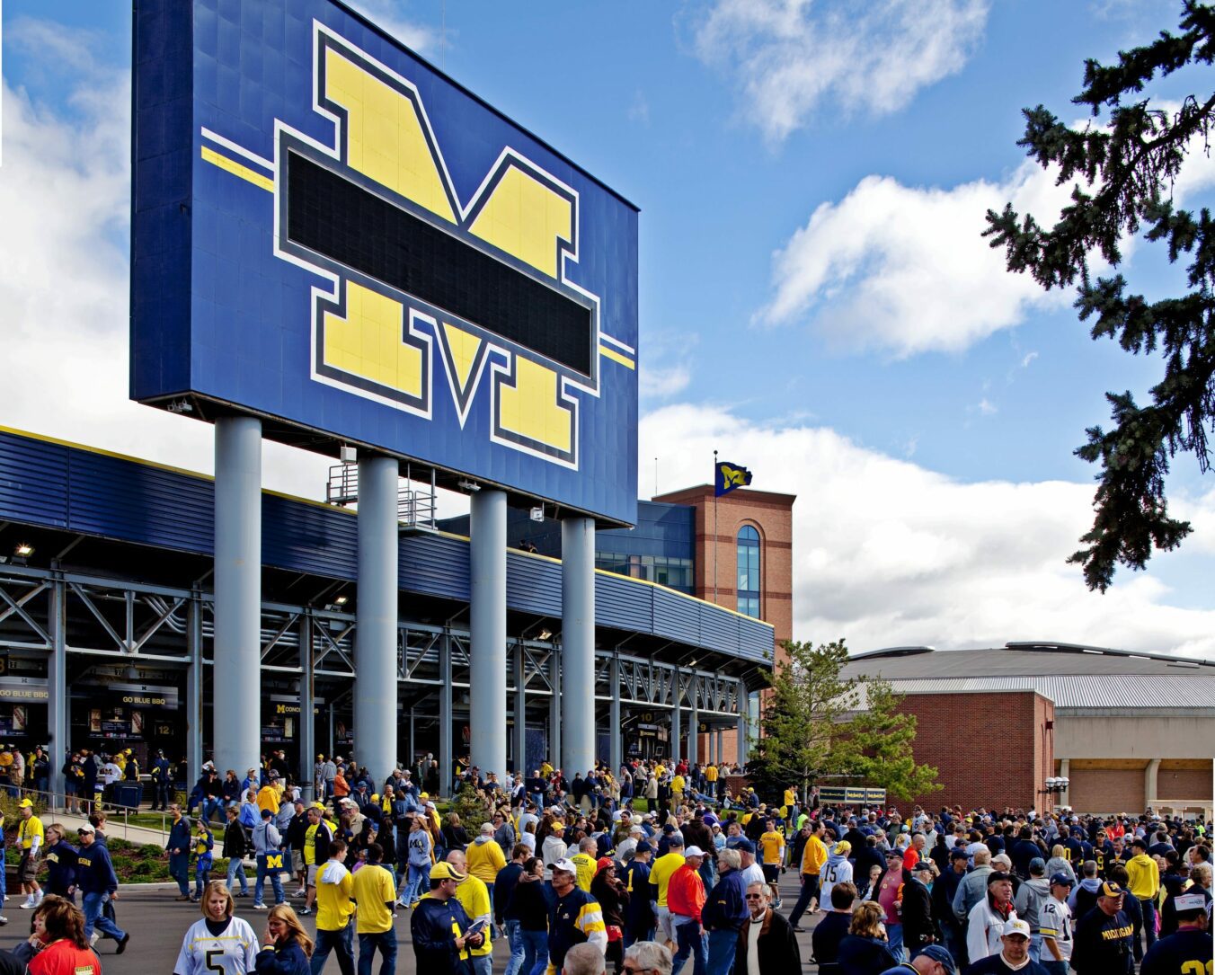 Exterior concourse and scoreboard