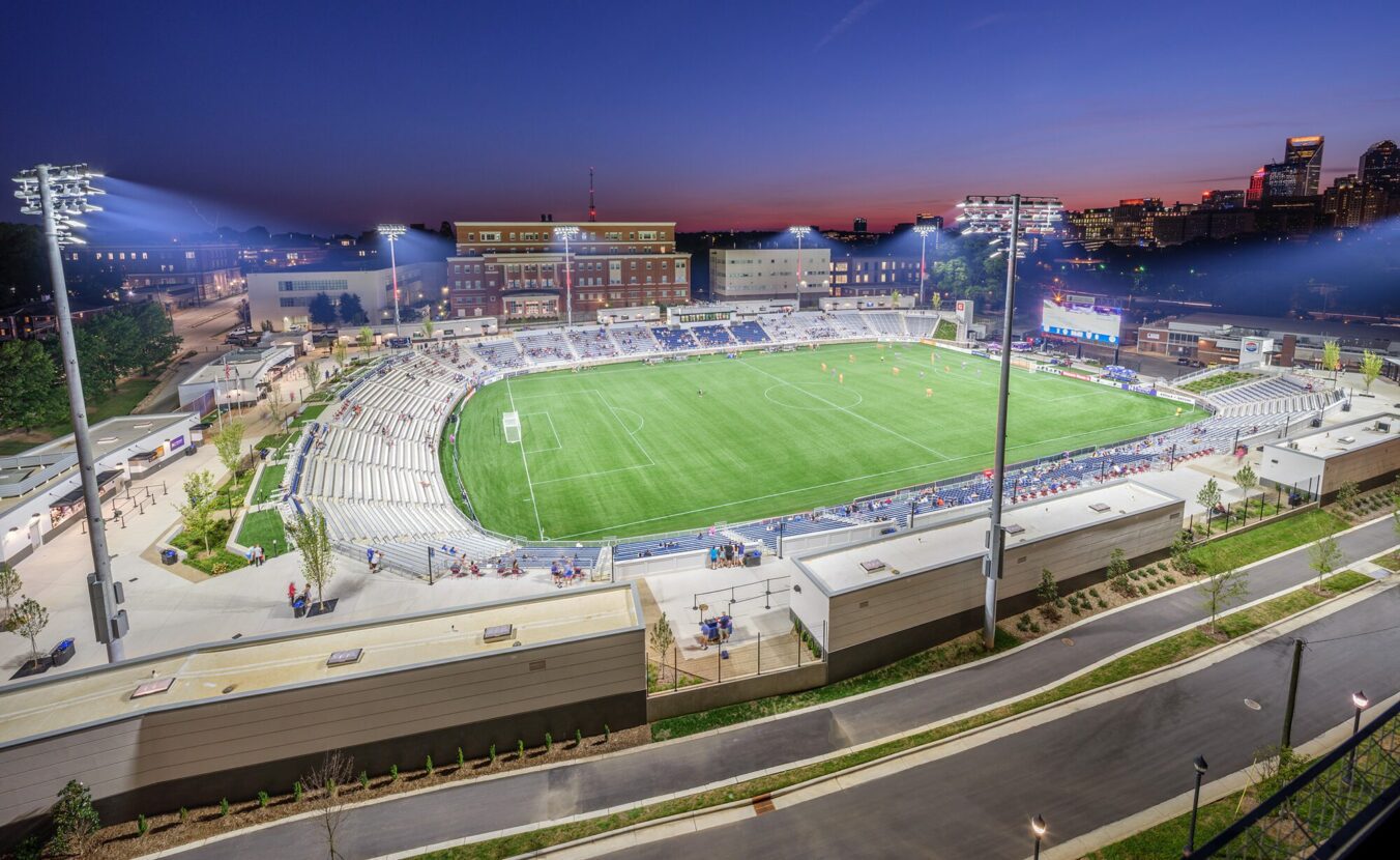 American Legion Memorial Stadium Aerial Night View