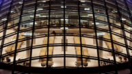 Aerial view of UC Mansueto library glass dome at night - University of Chicago Mansueto Library construction project