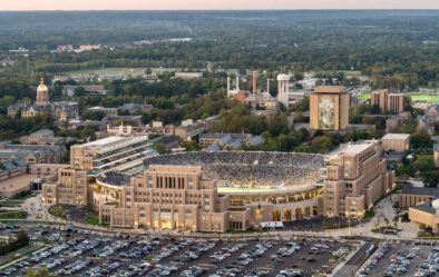 University of Notre Dame Campus Crossroads Stadium Aerial