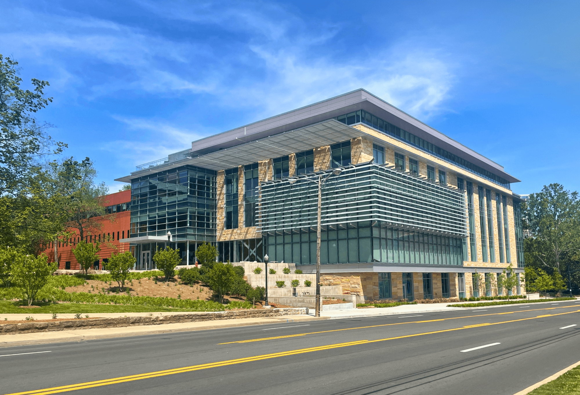 Completed exterior of Owen Graduate School of Management Building