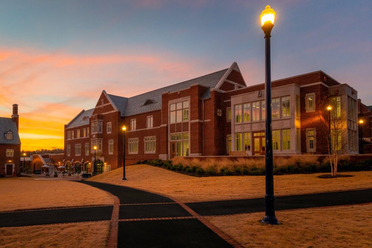 University of Richmond Well-Being Center and Queally Athletics Center Dusk Exterior