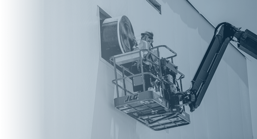 Construction Worker on a lift