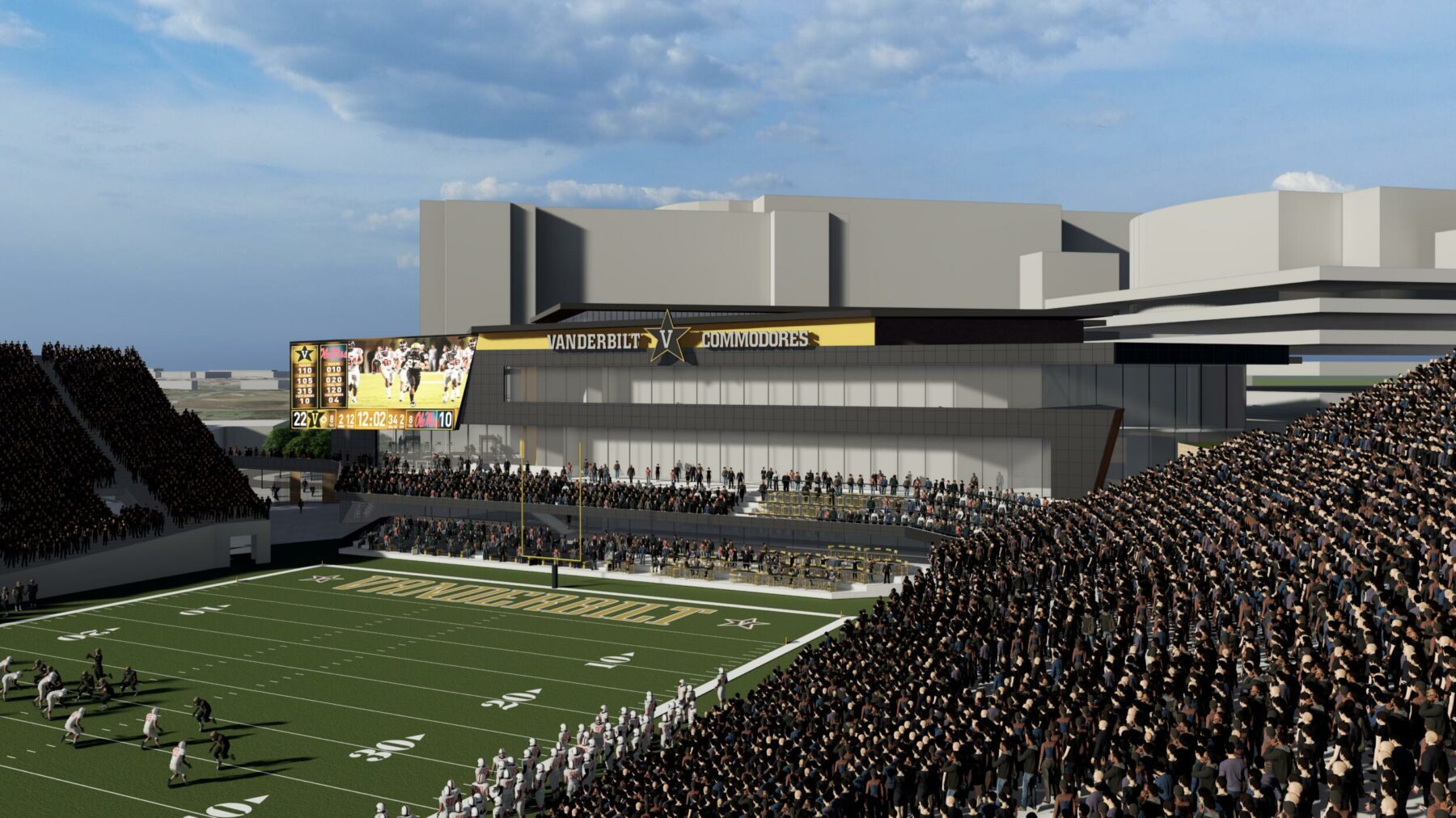 Nashville Sports Construction: Vanderbilt United Master Athletics Plan Rendering of the Football Field