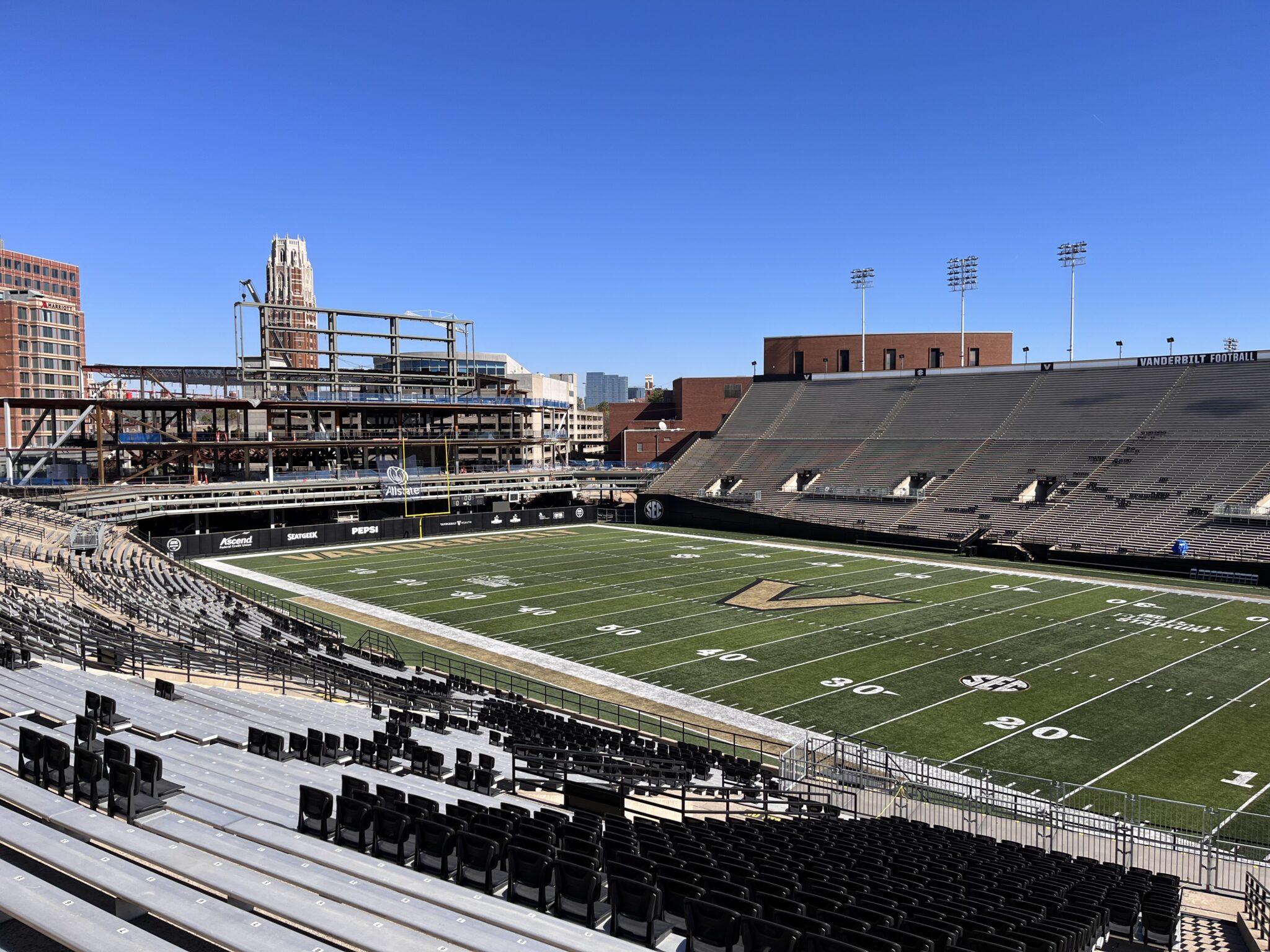 Vanderbilt's Football stadium, north-facing.