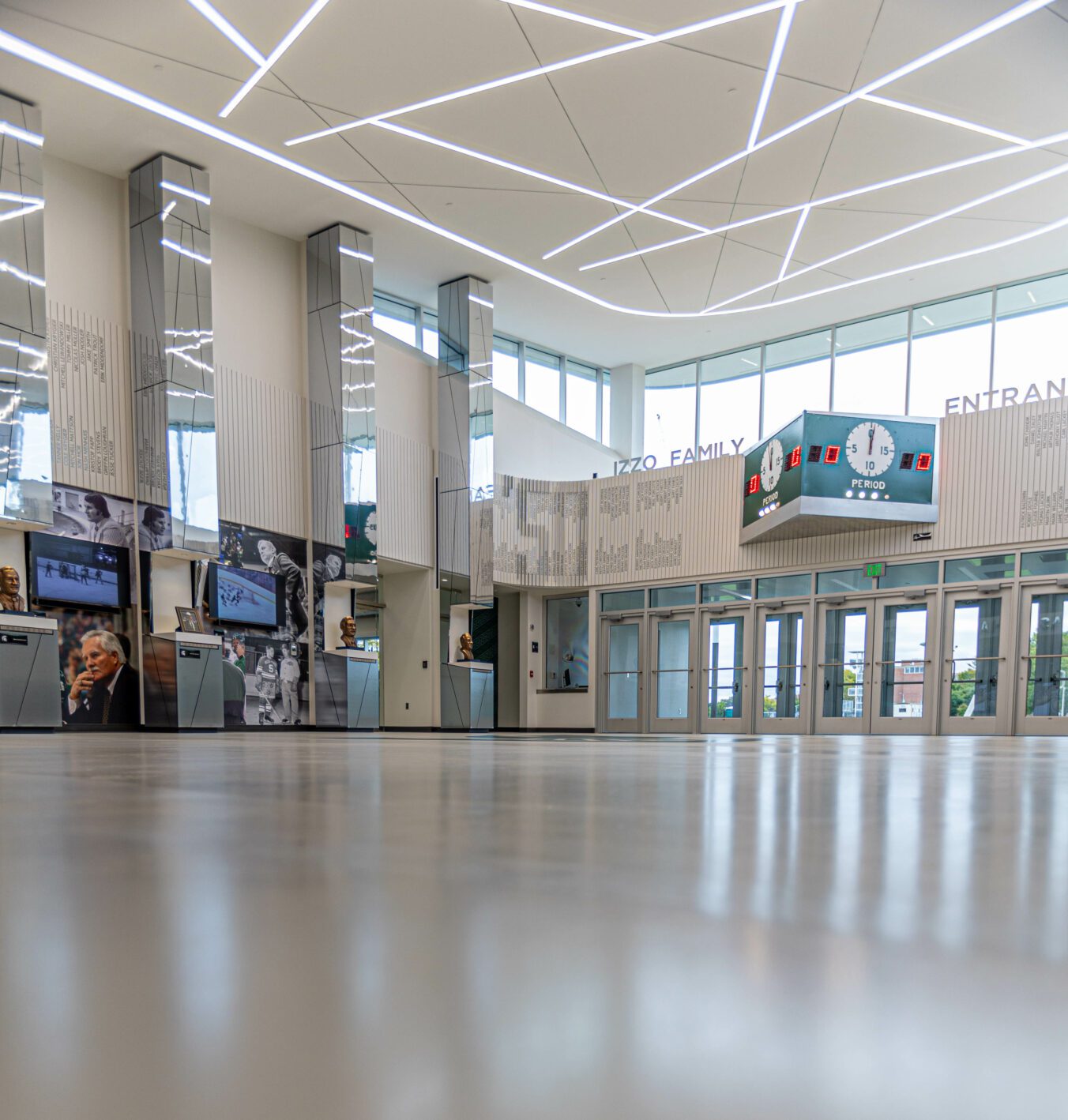 Munn Ice Arena Lobby - college sports renovation project