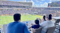 View of fans watching Citrus Bowl football game