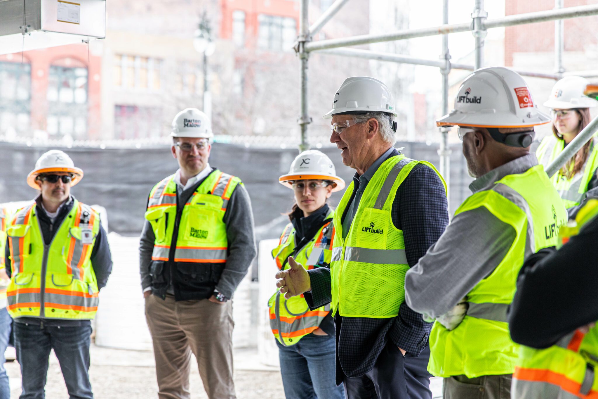 Exchange Detroit team on site wearing personal protective equipment (PPE).