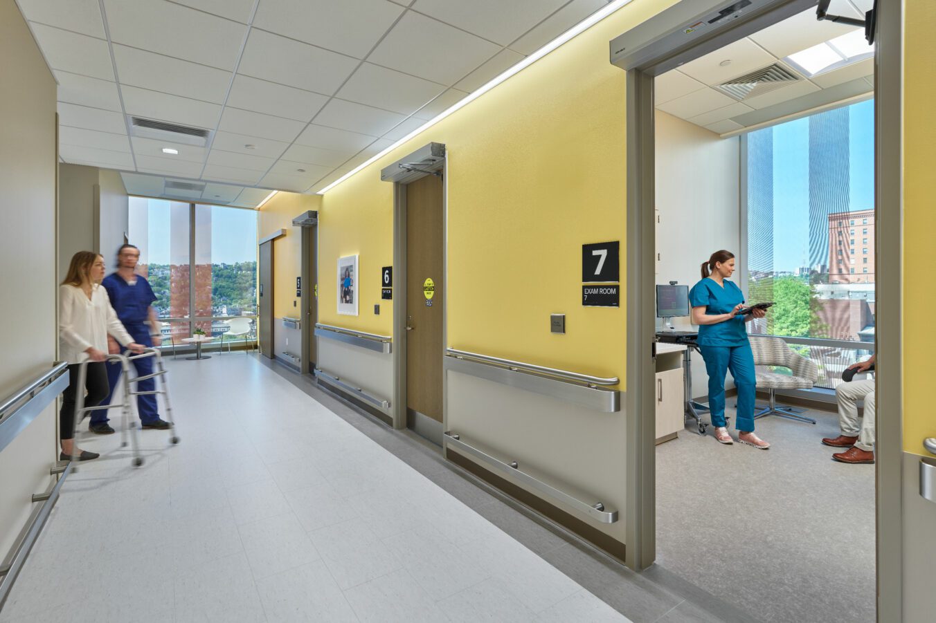 Patient facilities include 83 eye exam rooms and 10 rehab exam rooms at UPMC Vision and Rehabilitation Pavilion
