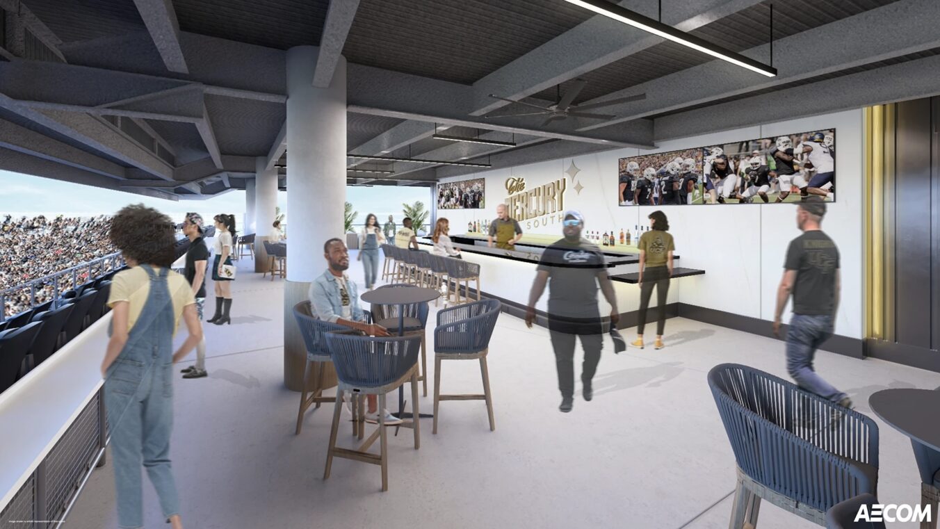 UCF Roth Tower Club Level Outdoor Rendering